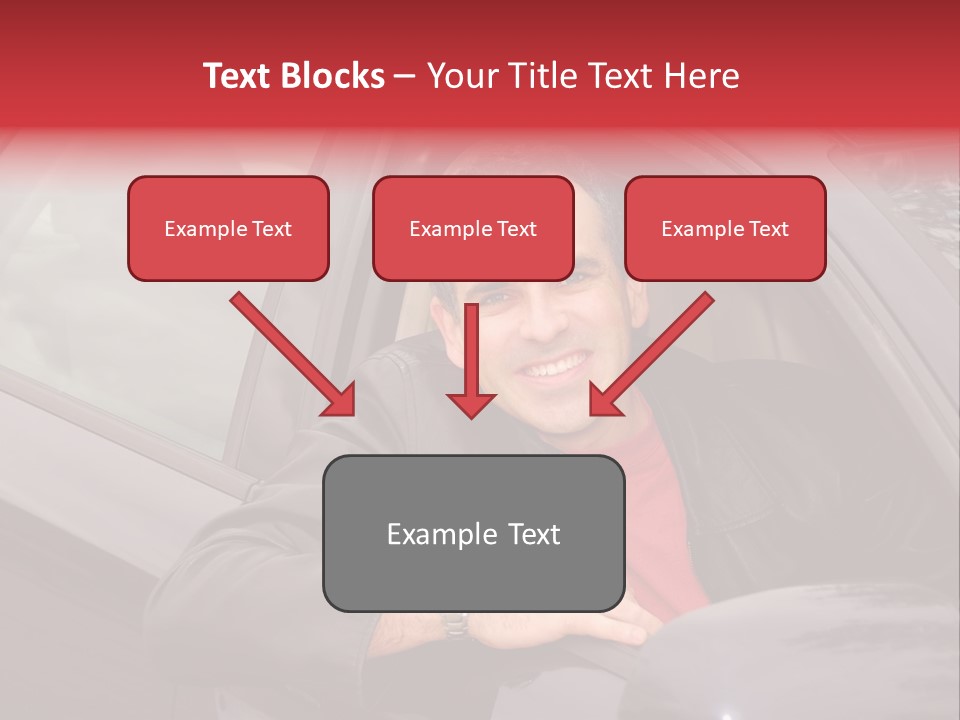 Smiling Man Looking From A Car Window PowerPoint Template