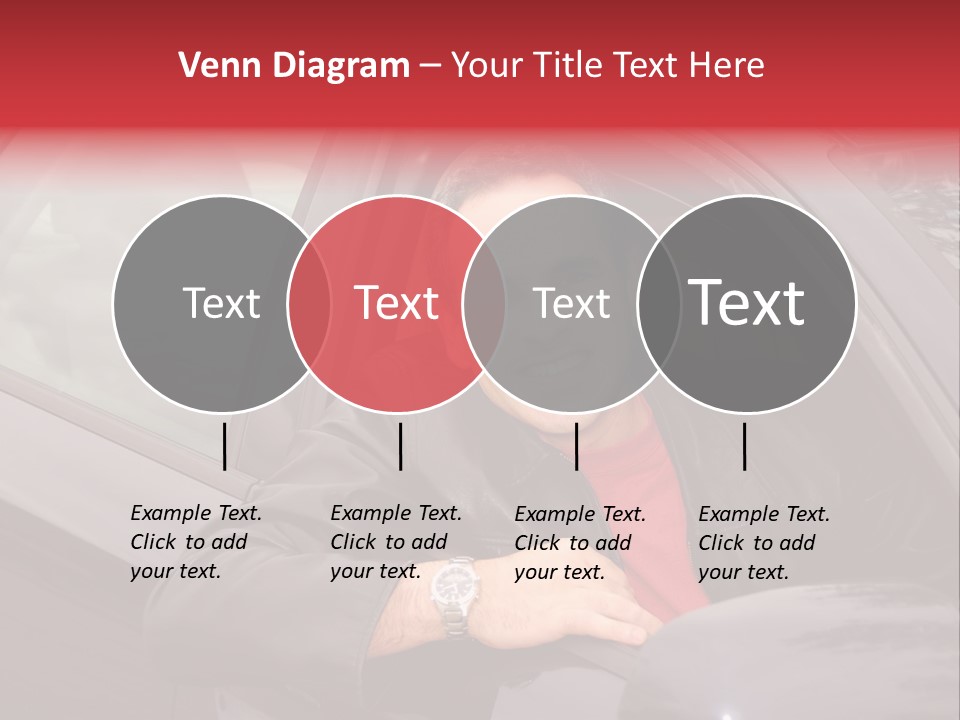 Smiling Man Looking From A Car Window PowerPoint Template