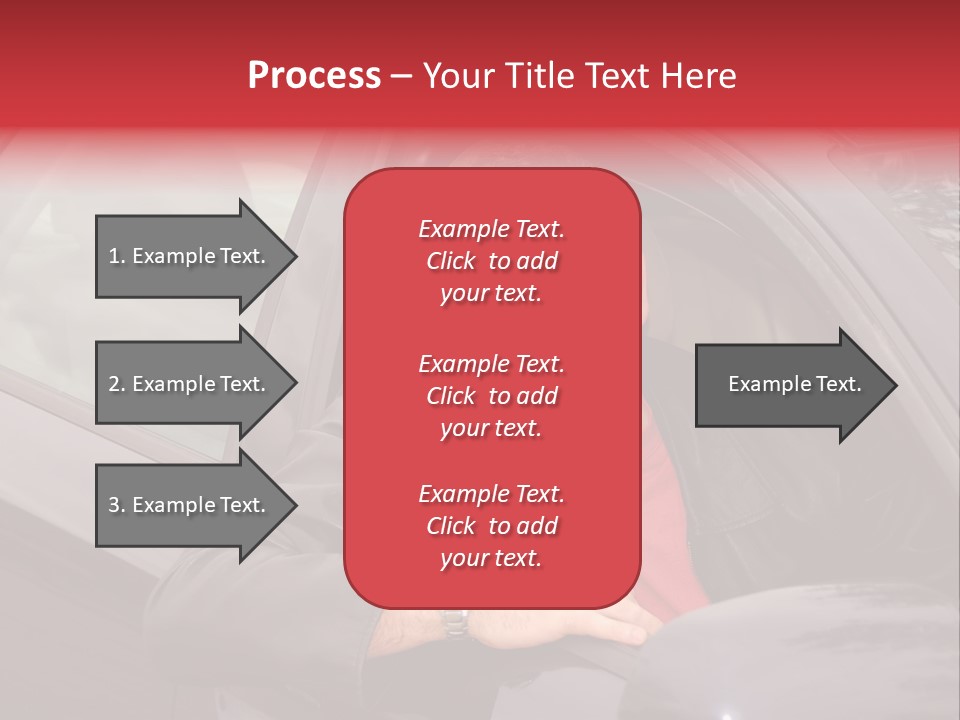 Smiling Man Looking From A Car Window PowerPoint Template