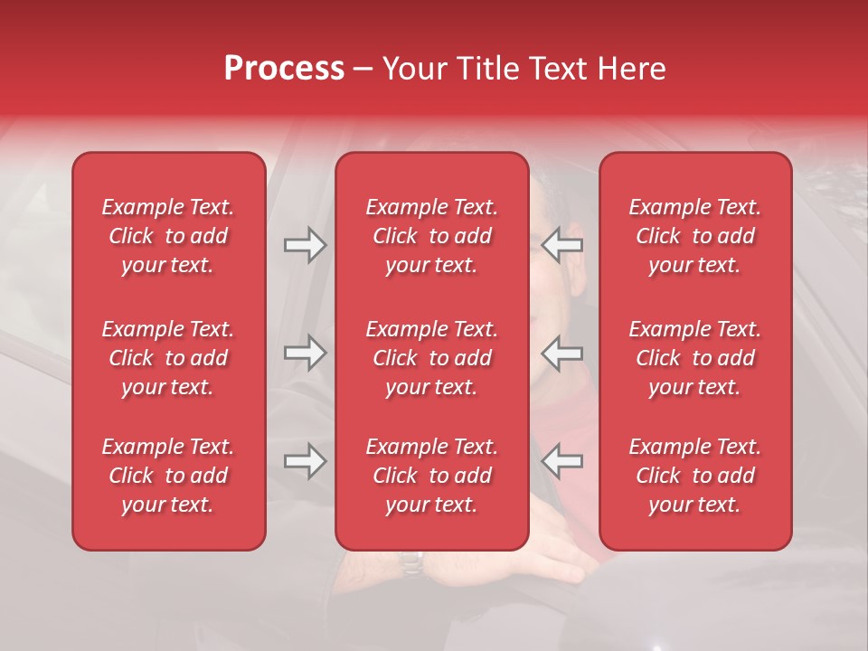 Smiling Man Looking From A Car Window PowerPoint Template