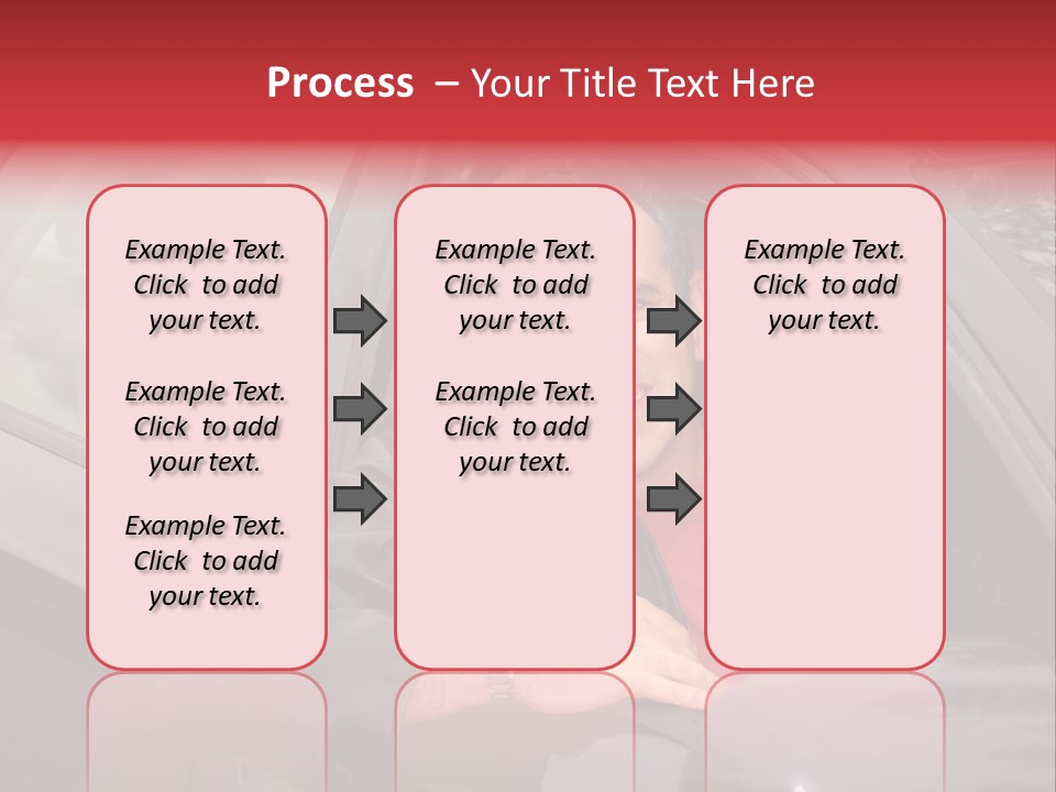 Smiling Man Looking From A Car Window PowerPoint Template