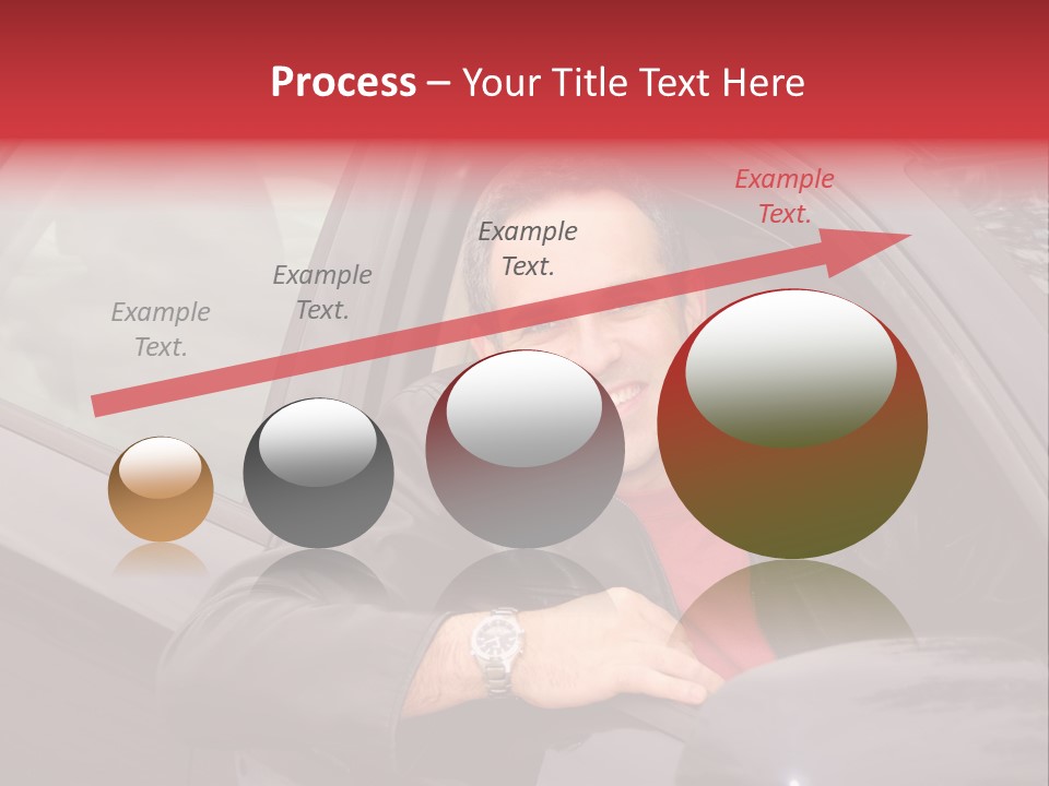 Smiling Man Looking From A Car Window PowerPoint Template