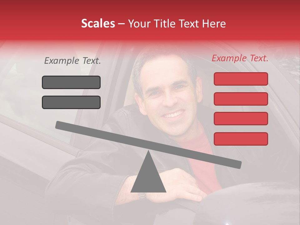 Smiling Man Looking From A Car Window PowerPoint Template