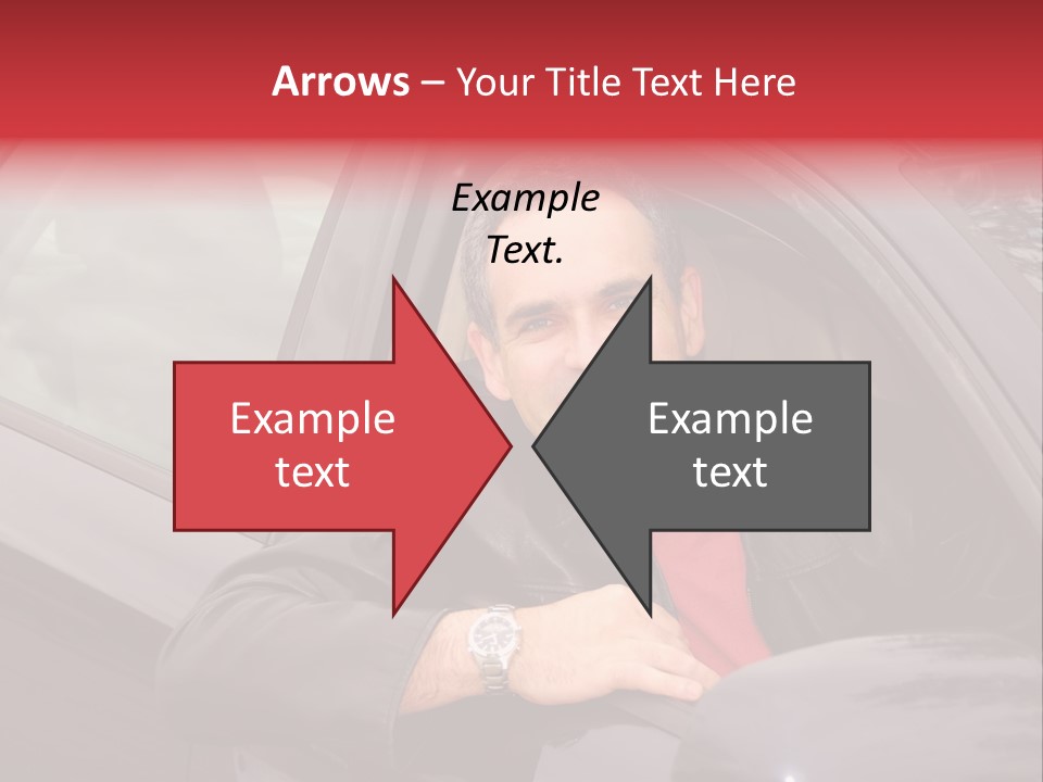 Smiling Man Looking From A Car Window PowerPoint Template