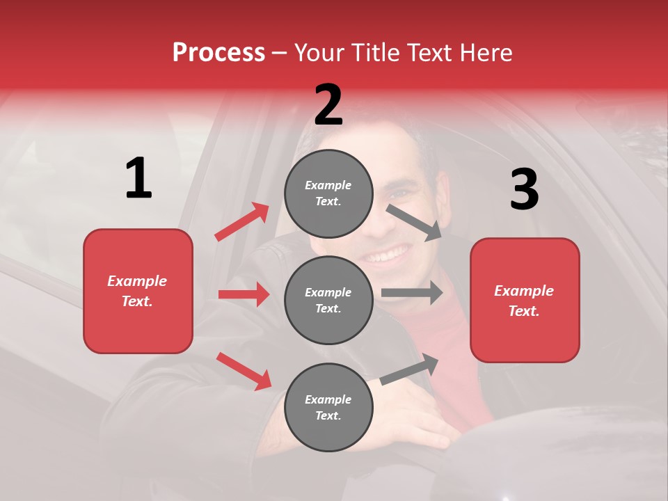 Smiling Man Looking From A Car Window PowerPoint Template