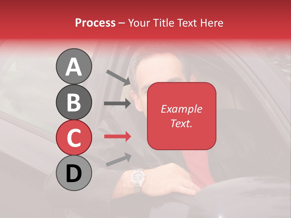 Smiling Man Looking From A Car Window PowerPoint Template