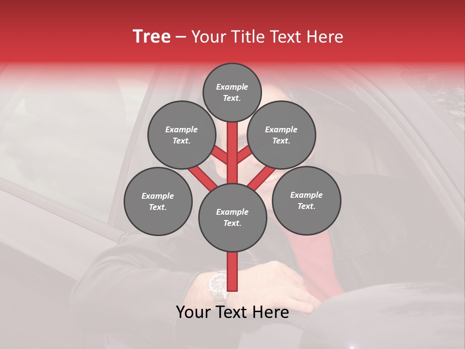 Smiling Man Looking From A Car Window PowerPoint Template