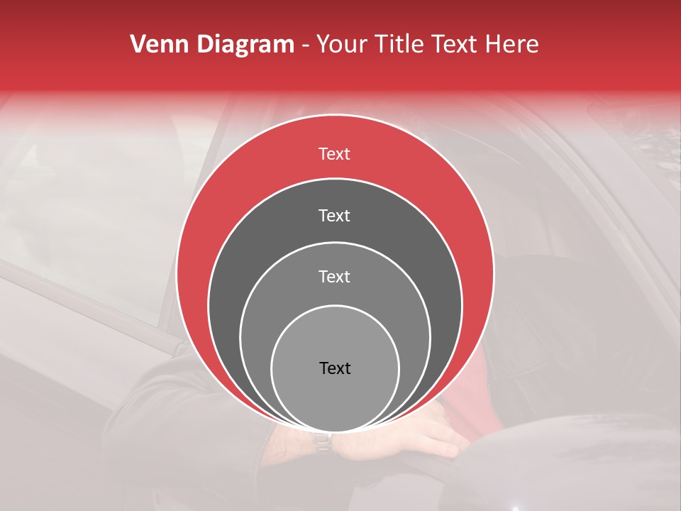Smiling Man Looking From A Car Window PowerPoint Template