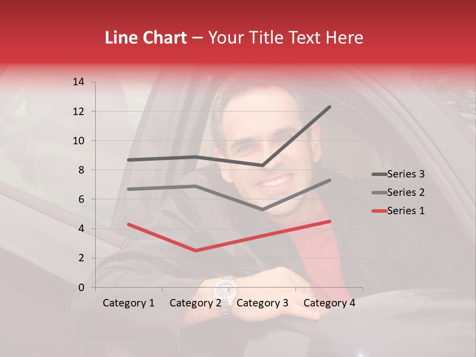 Smiling Man Looking From A Car Window PowerPoint Template