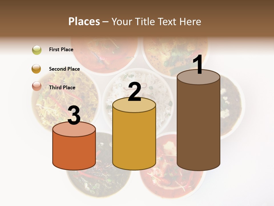 A Group Of Different Bowls Of Food On A White Surface PowerPoint Template