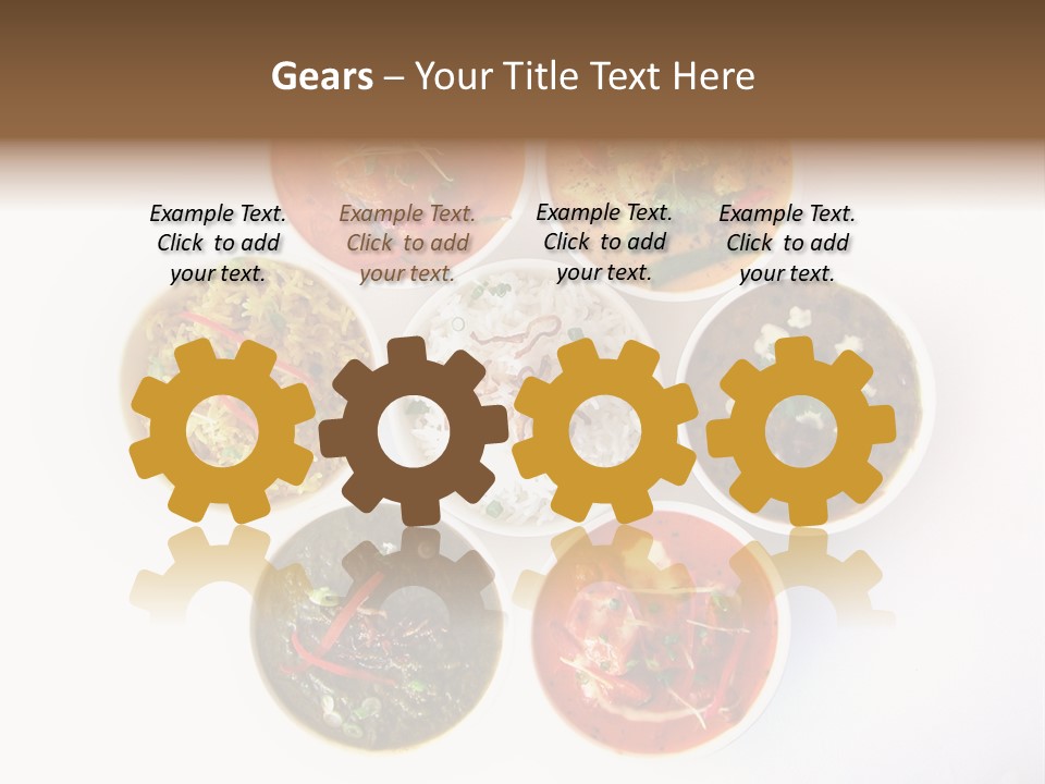 A Group Of Different Bowls Of Food On A White Surface PowerPoint Template