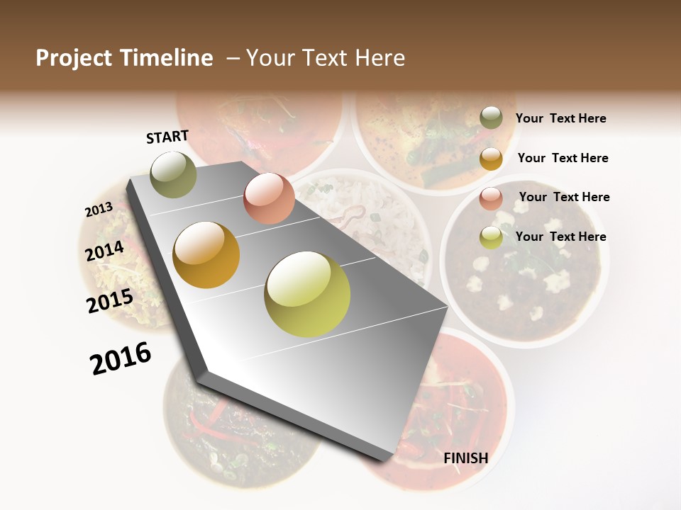 A Group Of Different Bowls Of Food On A White Surface PowerPoint Template