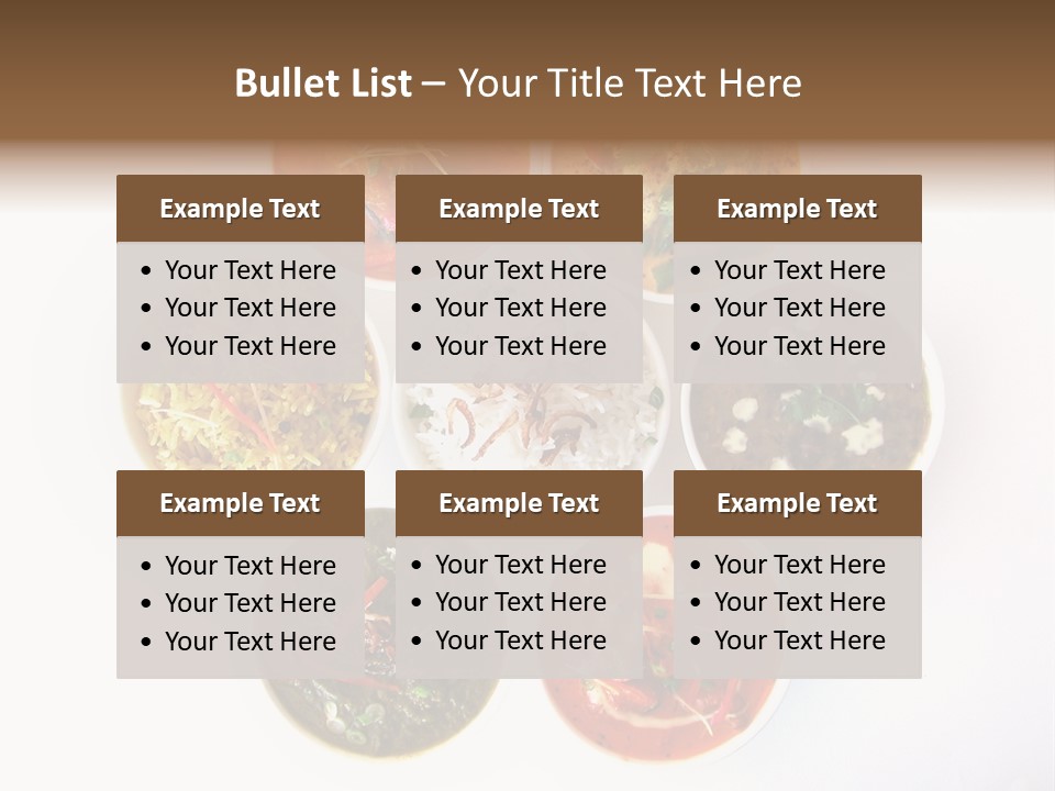 A Group Of Different Bowls Of Food On A White Surface PowerPoint Template