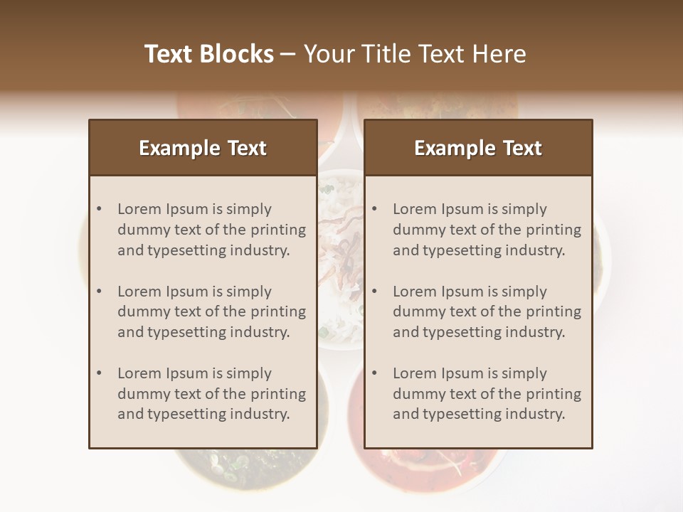 A Group Of Different Bowls Of Food On A White Surface PowerPoint Template