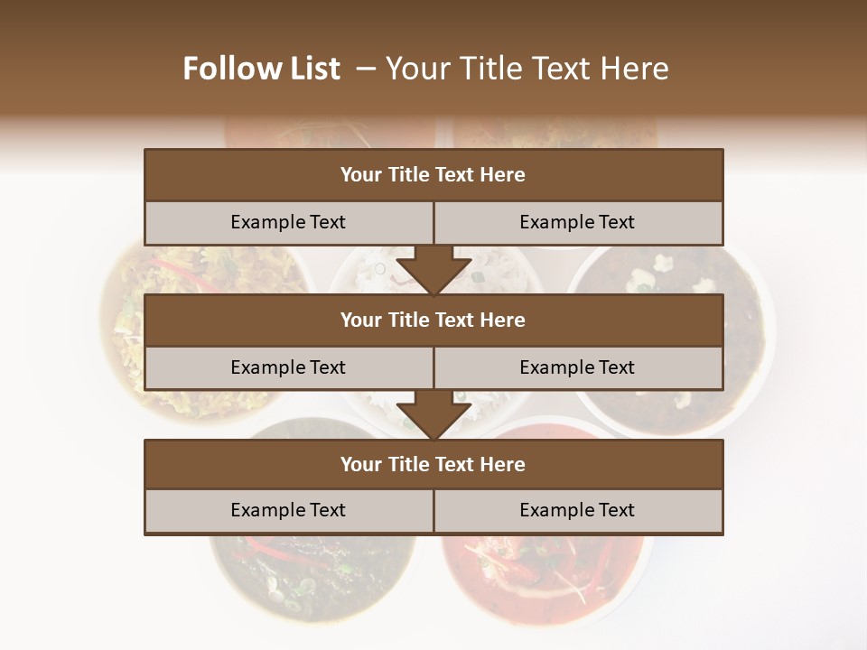 A Group Of Different Bowls Of Food On A White Surface PowerPoint Template