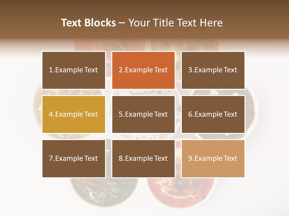 A Group Of Different Bowls Of Food On A White Surface PowerPoint Template