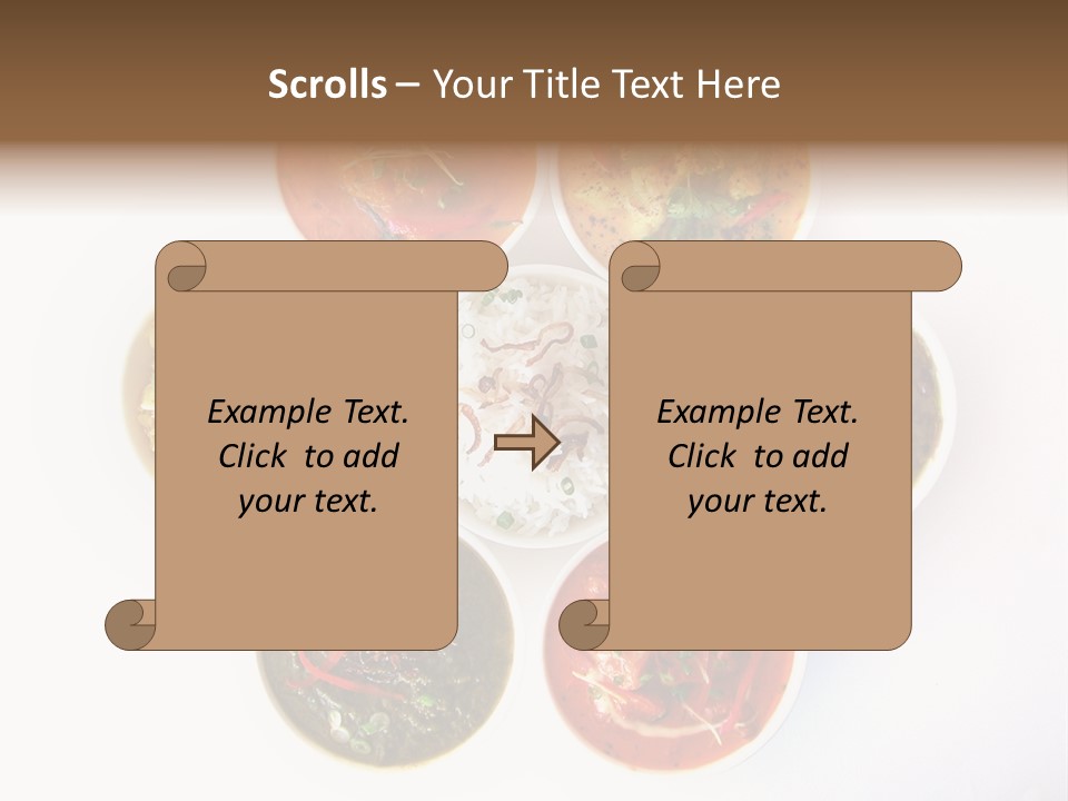 A Group Of Different Bowls Of Food On A White Surface PowerPoint Template