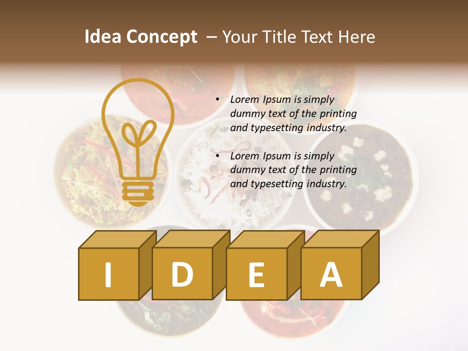 A Group Of Different Bowls Of Food On A White Surface PowerPoint Template