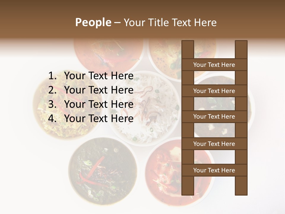 A Group Of Different Bowls Of Food On A White Surface PowerPoint Template