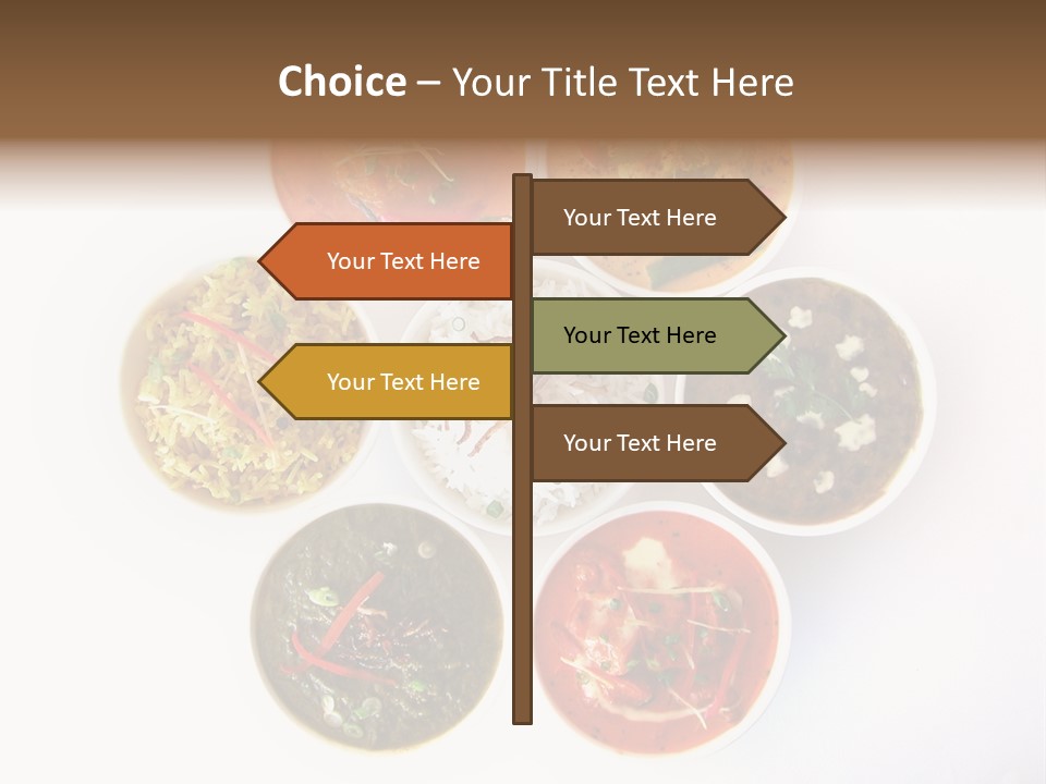 A Group Of Different Bowls Of Food On A White Surface PowerPoint Template