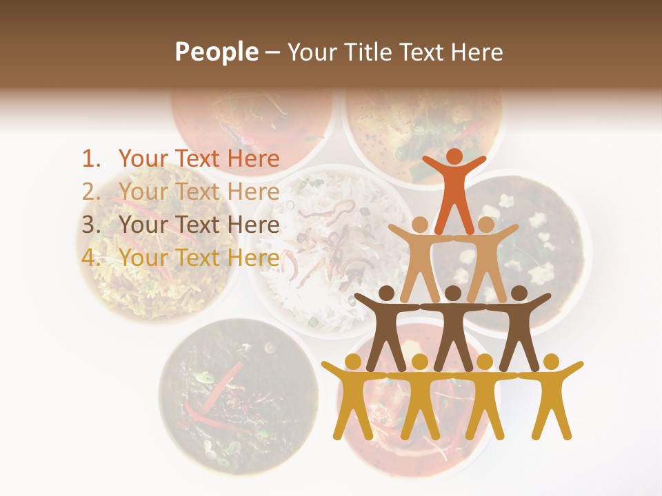 A Group Of Different Bowls Of Food On A White Surface PowerPoint Template