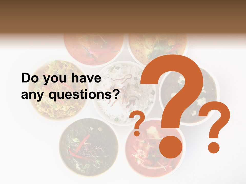 A Group Of Different Bowls Of Food On A White Surface PowerPoint Template