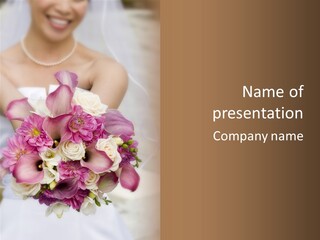 Bride Throwing Bouquet PowerPoint Template