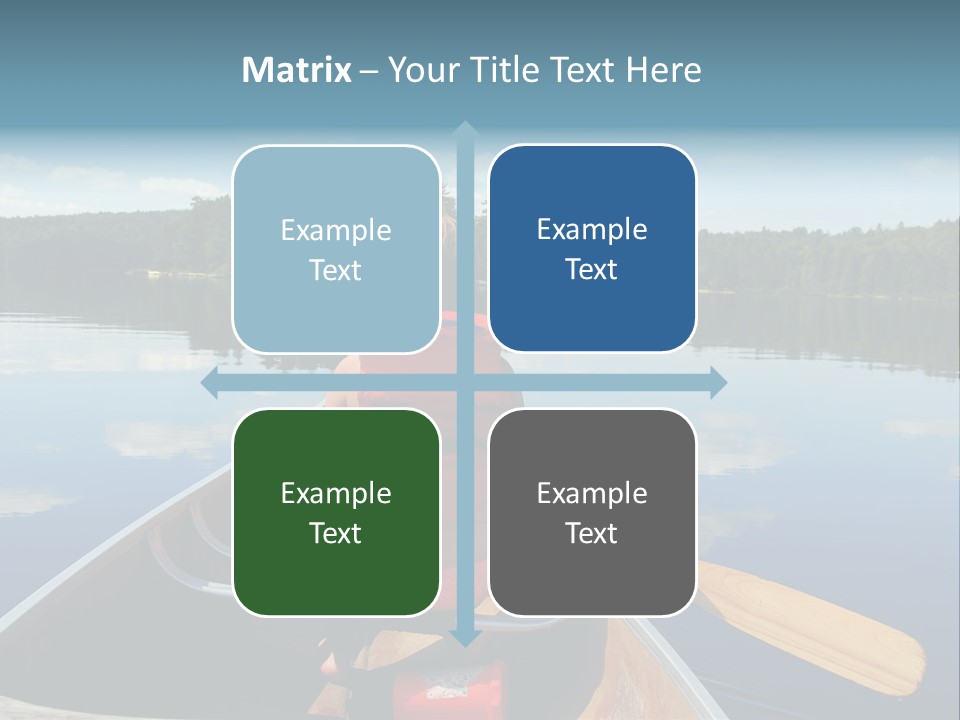 Young Girl In Canoe Paddling On A Scenic Lake PowerPoint Template