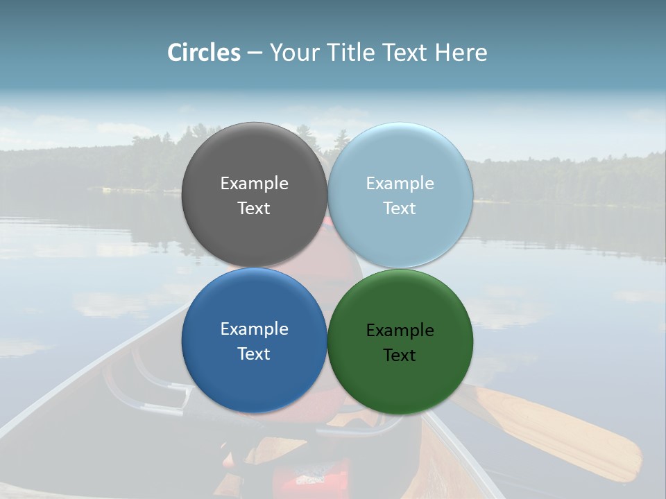 Young Girl In Canoe Paddling On A Scenic Lake PowerPoint Template