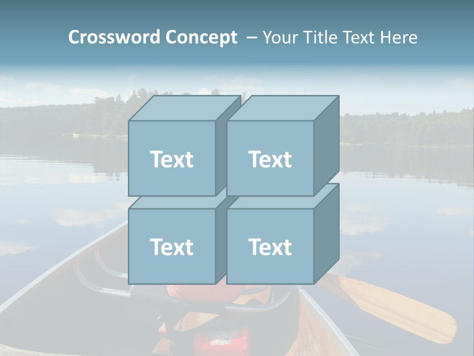 Young Girl In Canoe Paddling On A Scenic Lake PowerPoint Template