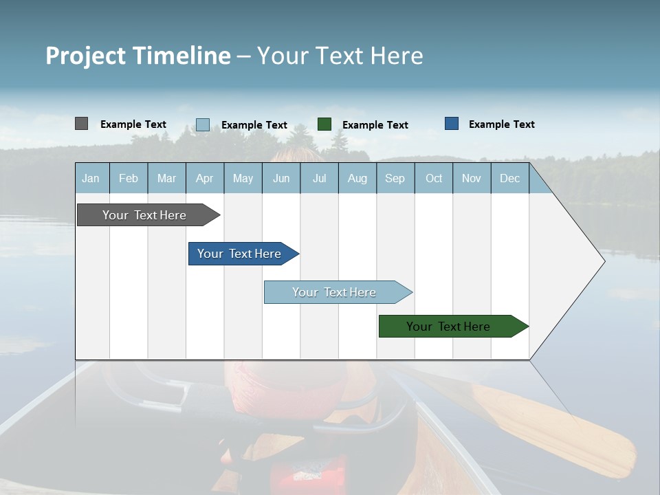 Young Girl In Canoe Paddling On A Scenic Lake PowerPoint Template