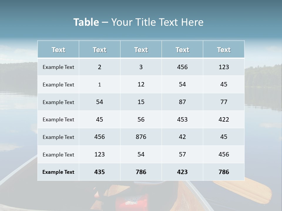 Young Girl In Canoe Paddling On A Scenic Lake PowerPoint Template