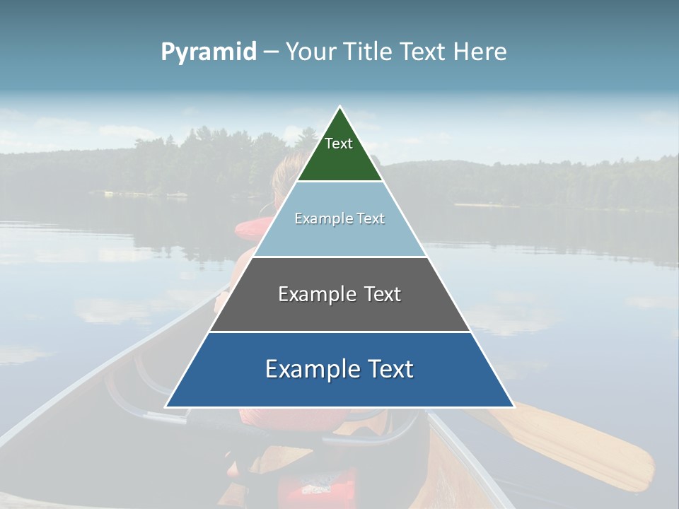 Young Girl In Canoe Paddling On A Scenic Lake PowerPoint Template