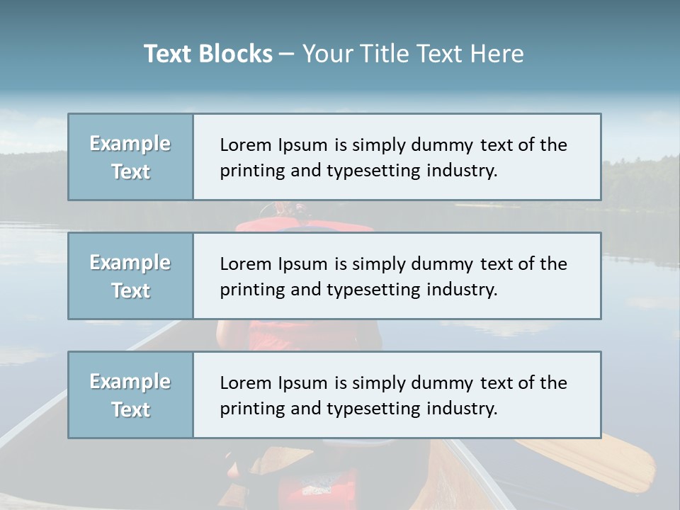 Young Girl In Canoe Paddling On A Scenic Lake PowerPoint Template