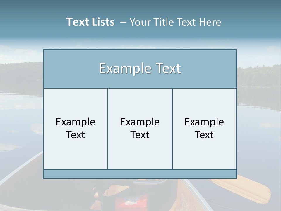 Young Girl In Canoe Paddling On A Scenic Lake PowerPoint Template