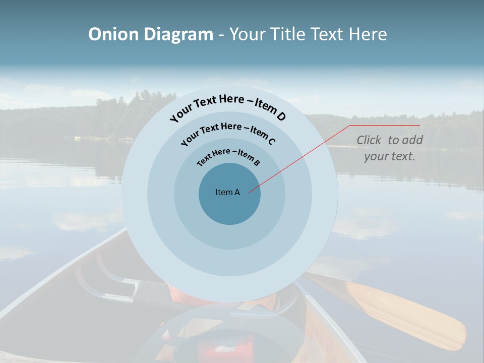 Young Girl In Canoe Paddling On A Scenic Lake PowerPoint Template