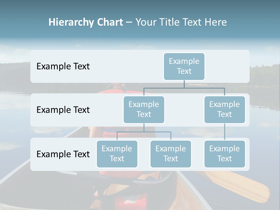 Young Girl In Canoe Paddling On A Scenic Lake PowerPoint Template