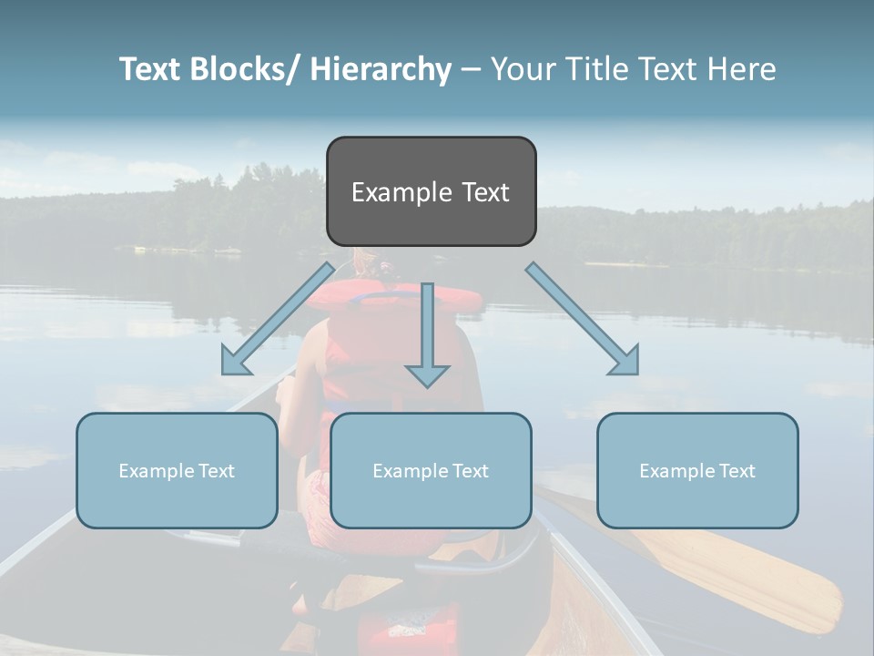 Young Girl In Canoe Paddling On A Scenic Lake PowerPoint Template