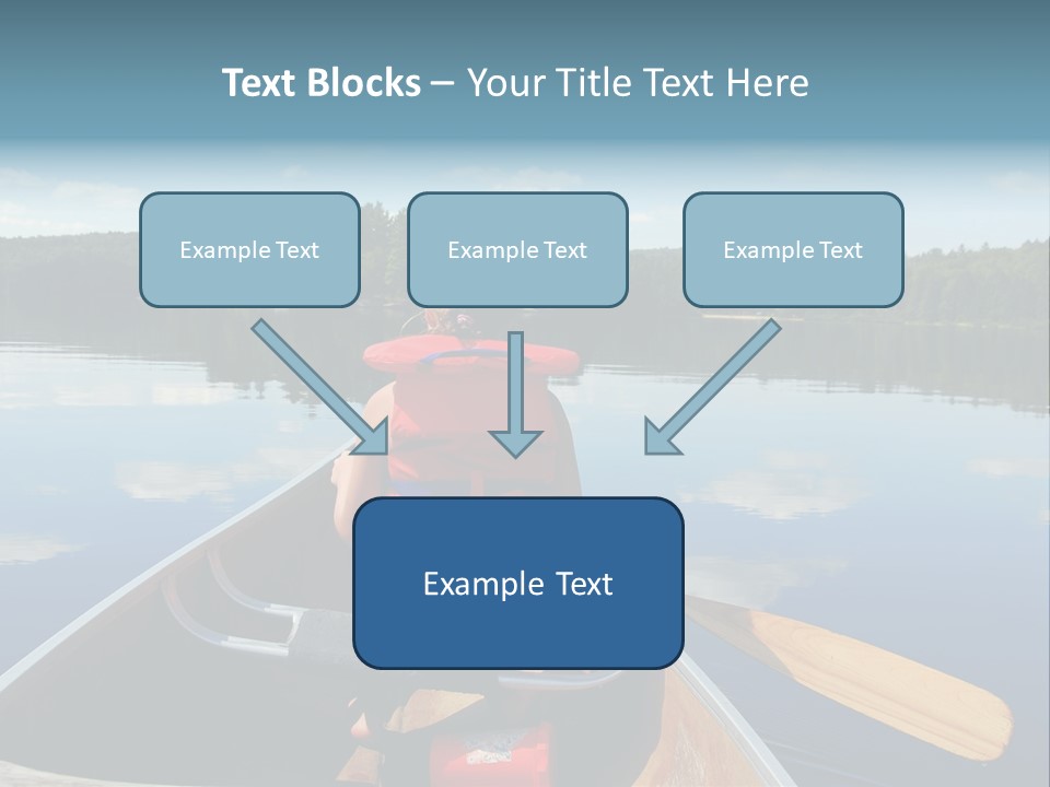 Young Girl In Canoe Paddling On A Scenic Lake PowerPoint Template