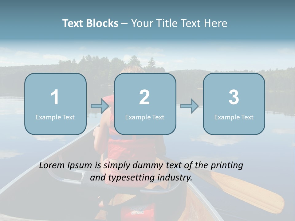 Young Girl In Canoe Paddling On A Scenic Lake PowerPoint Template