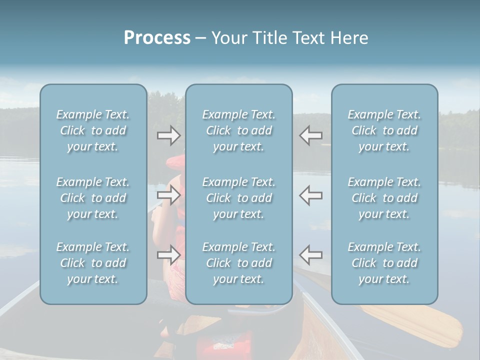 Young Girl In Canoe Paddling On A Scenic Lake PowerPoint Template