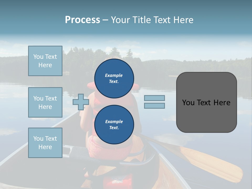 Young Girl In Canoe Paddling On A Scenic Lake PowerPoint Template