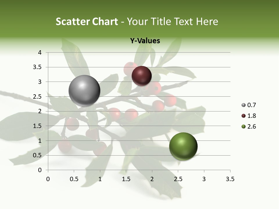 Christmas Holly Isolated On White (Natural) PowerPoint Template