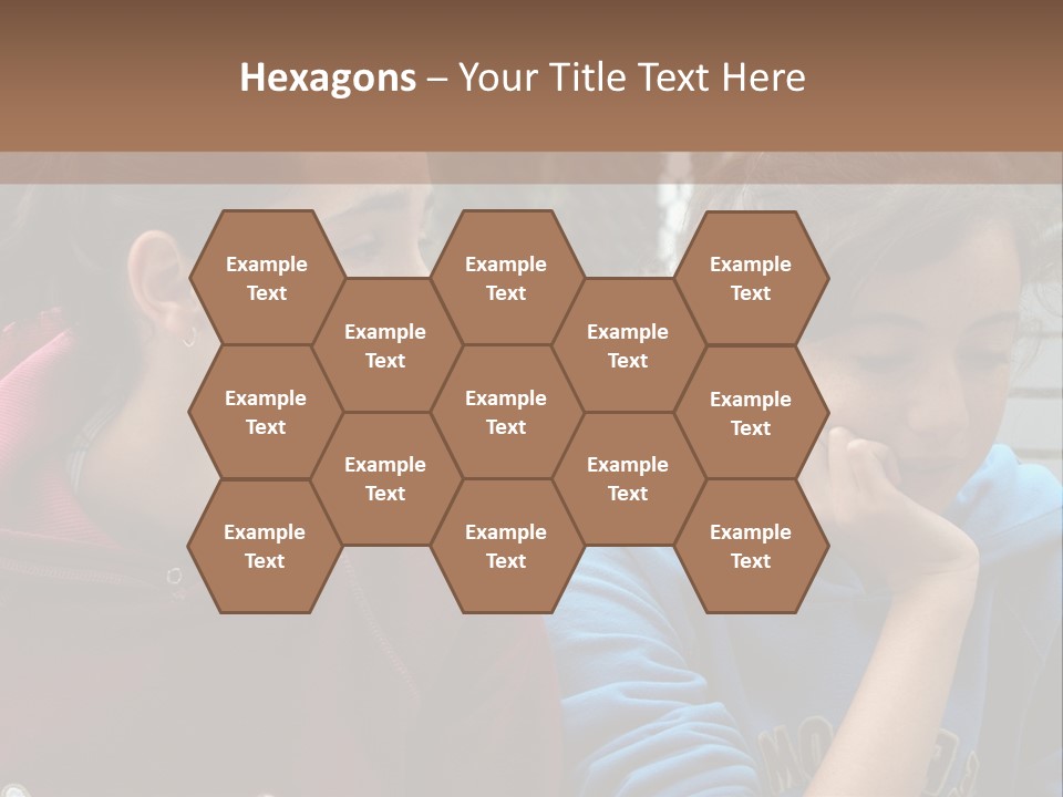 Two Young Girls Sitting On A Bench Looking At Something PowerPoint Template