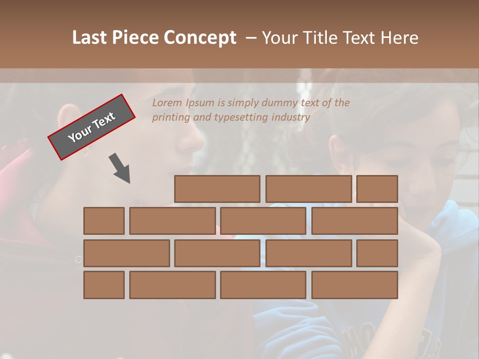 Two Young Girls Sitting On A Bench Looking At Something PowerPoint Template