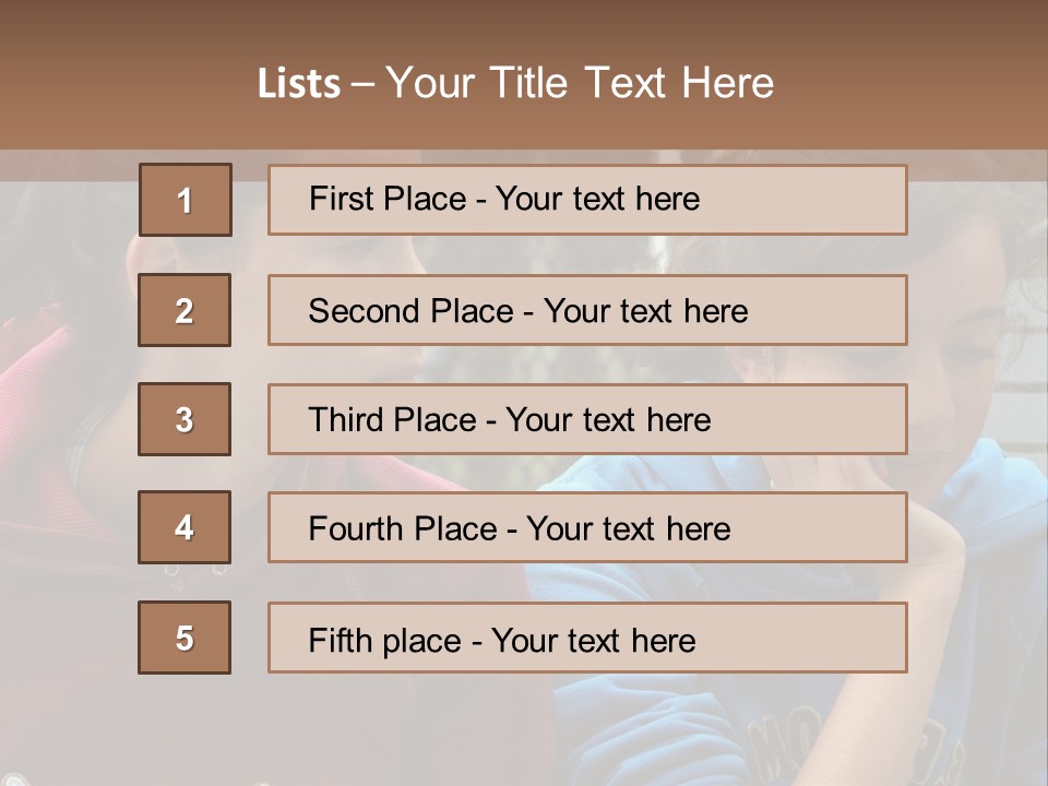 Two Young Girls Sitting On A Bench Looking At Something PowerPoint Template