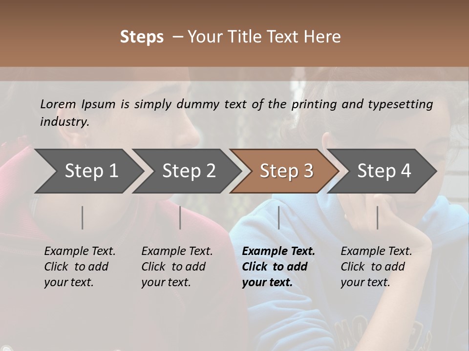 Two Young Girls Sitting On A Bench Looking At Something PowerPoint Template