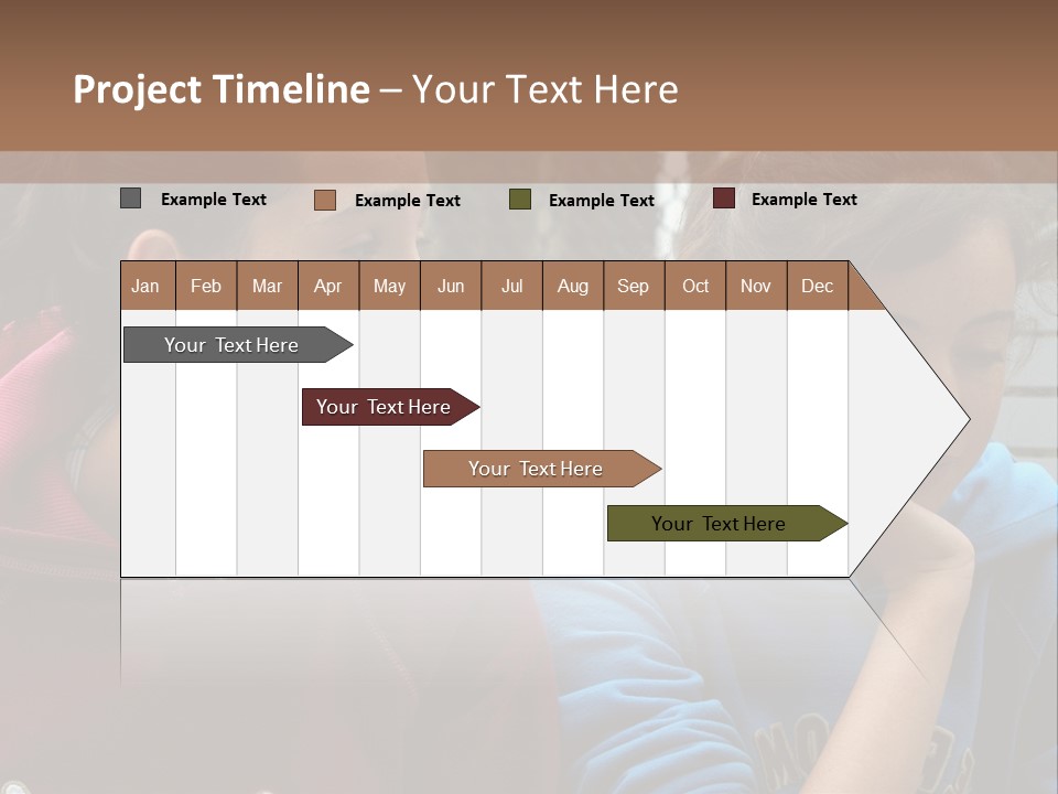 Two Young Girls Sitting On A Bench Looking At Something PowerPoint Template