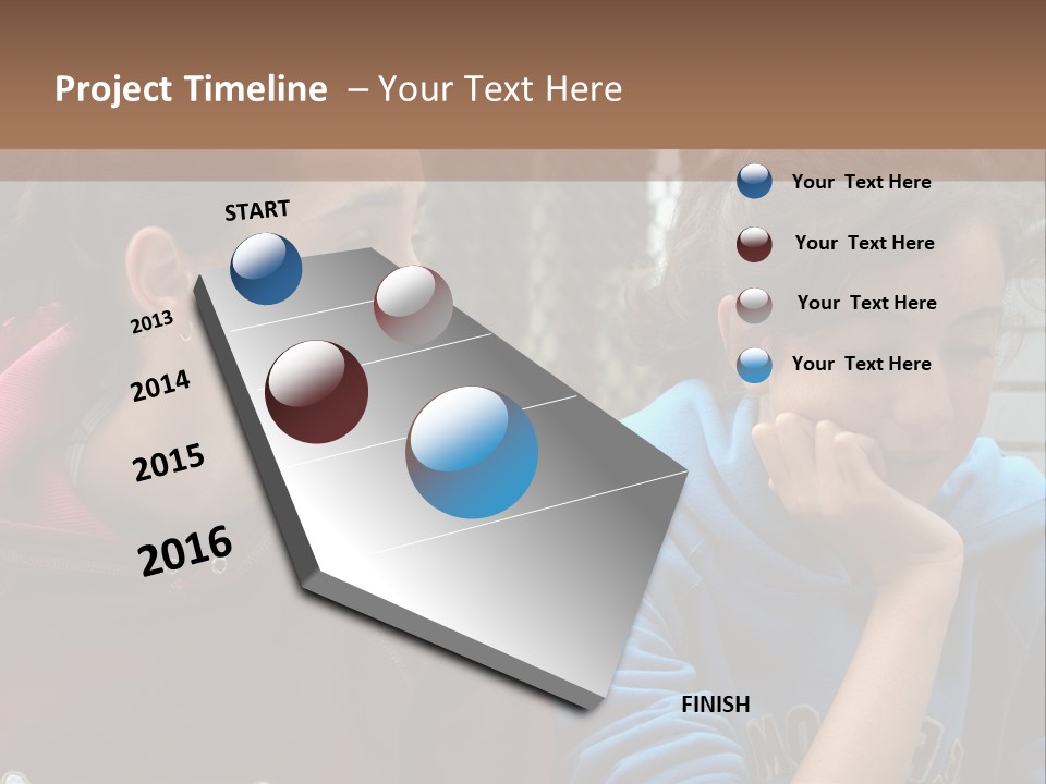 Two Young Girls Sitting On A Bench Looking At Something PowerPoint Template