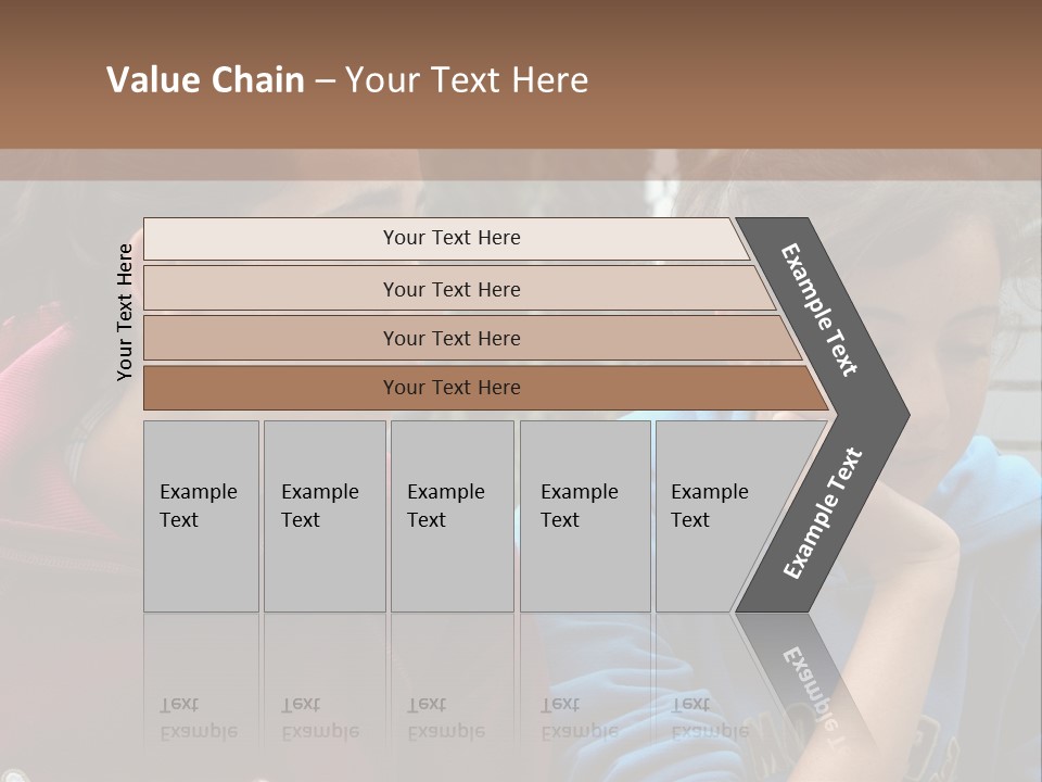 Two Young Girls Sitting On A Bench Looking At Something PowerPoint Template